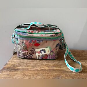 Oilily Kids or Adult Crossbody Insulated Lunch Box Bag Playing Cards Accents NEW